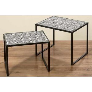 table Xenia H45cm mixed materials 9818254